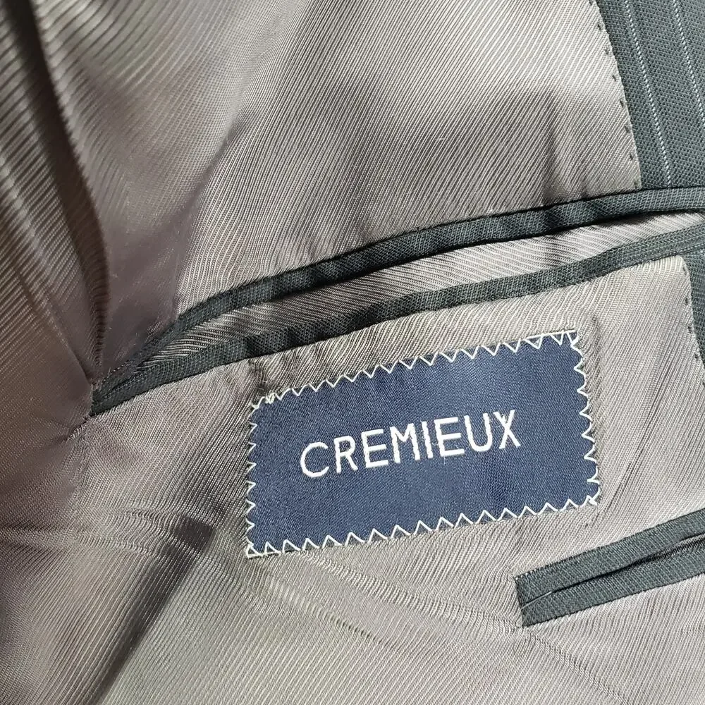 Daniel Cremieux Loro Piana Wool Dark Gray Striped Blazer Sportscoat 42R